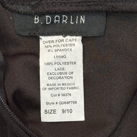 B. DARLIN‎ Juniors Strappy Black Mini Dress Size 9/10 Bodycon Cocktail Party - Picture 8 of 13